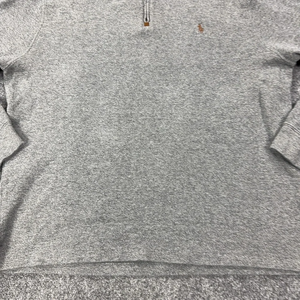 VTG Polo Ralph Lauren Sweater Mens Large Gray 1/4‎ Zip Mock Neck Cotton Knit